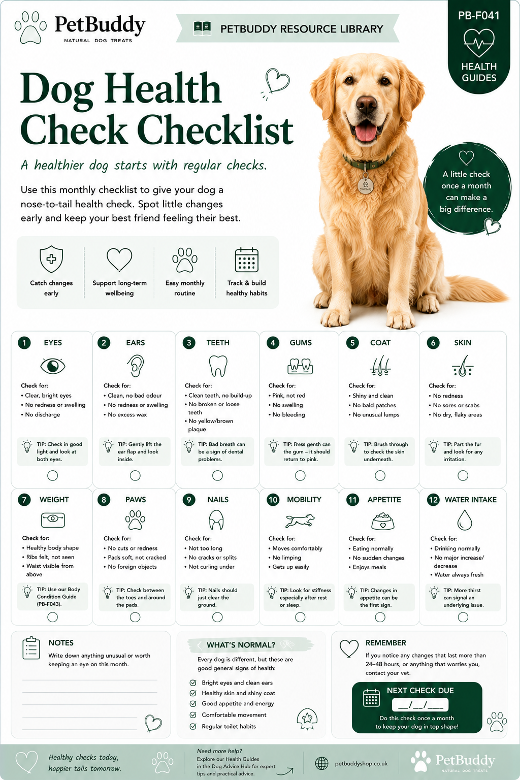 Dog Health Check Checklist