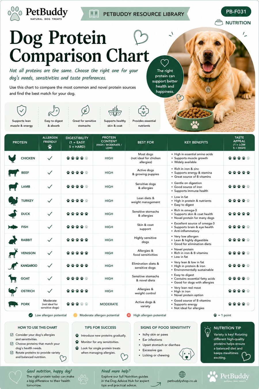 Dog Protein Comparison Chart