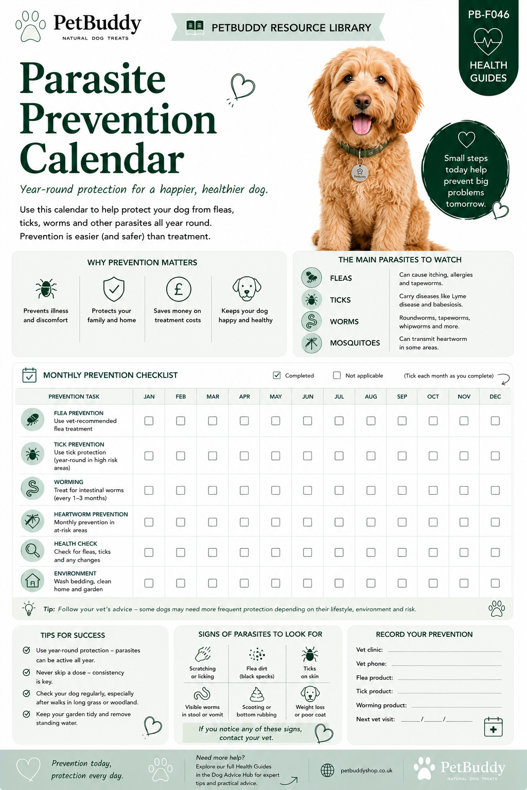 Parasite Prevention Calendar