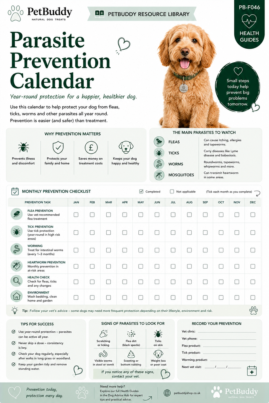 Parasite Prevention Calendar