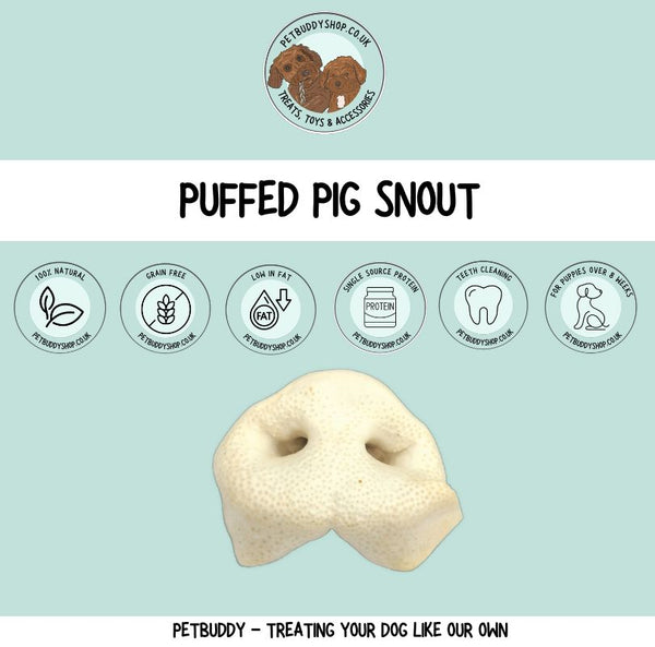 Puffed porky snouts natural dog treats