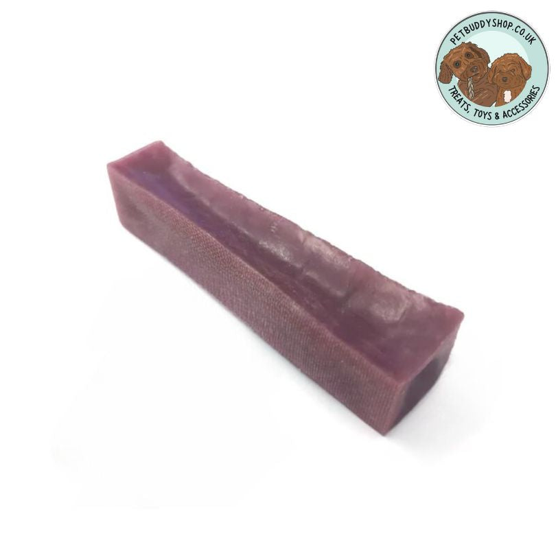 Yak Chew with added blueberry for dogs, a perfect extra long lasting chew for all dogs, available now at PetBuddy.
