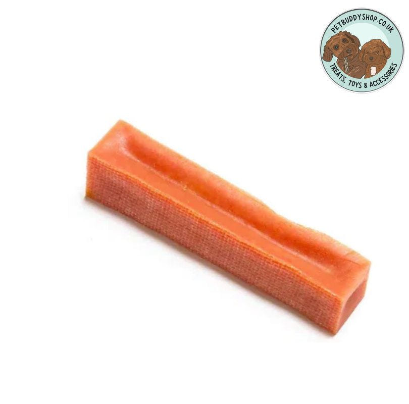 Yak Chew with added strawberry for dogs, a perfect extra long lasting chew for all dogs, available now at PetBuddy.
