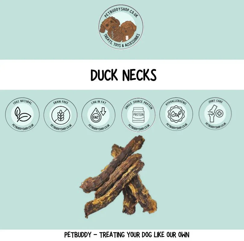 Air-dried Duck Necks dog treats – 100% natural duck necks treat for dogs, low-fat, ideal for sensitive stomachs, available at PetBuddy.