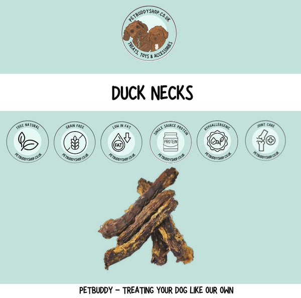 Air-dried Duck Necks dog treats – 100% natural duck necks treat for dogs, low-fat, ideal for sensitive stomachs, available at PetBuddy.
