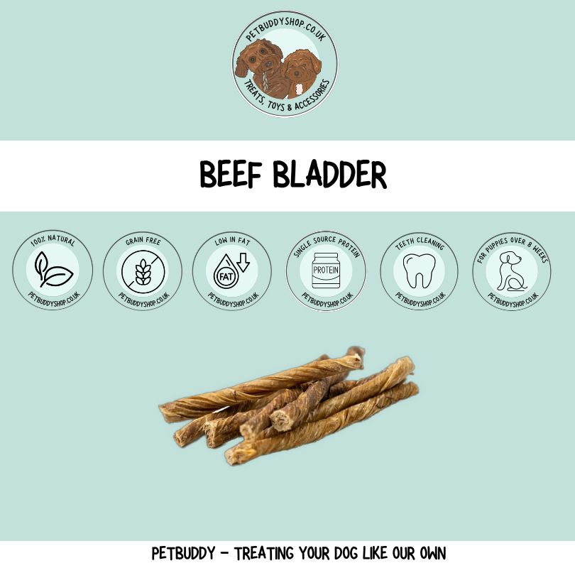 Beef Bladder natural dog treat, great for chewing.