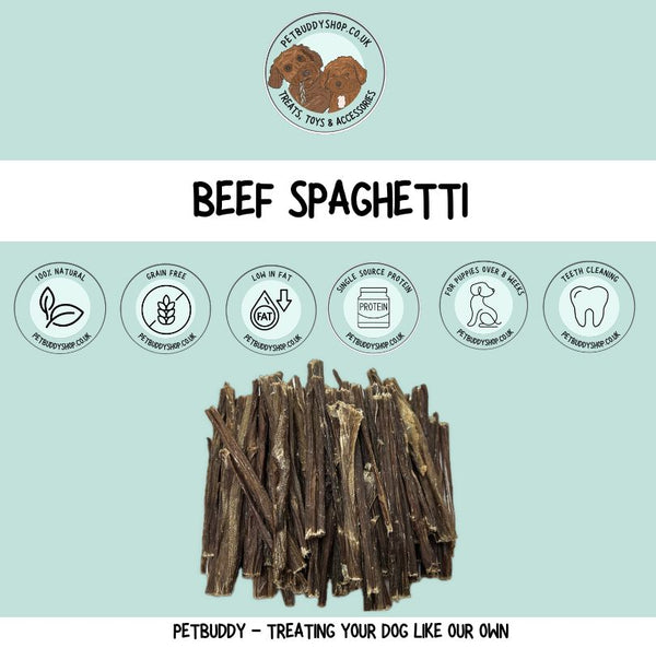 Beef spaghetti dog treats