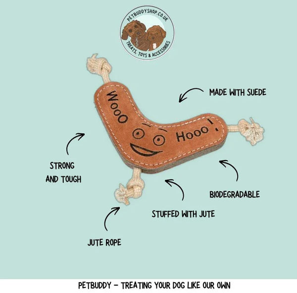 benny the boomerang eco dog toy for aggressive chewers