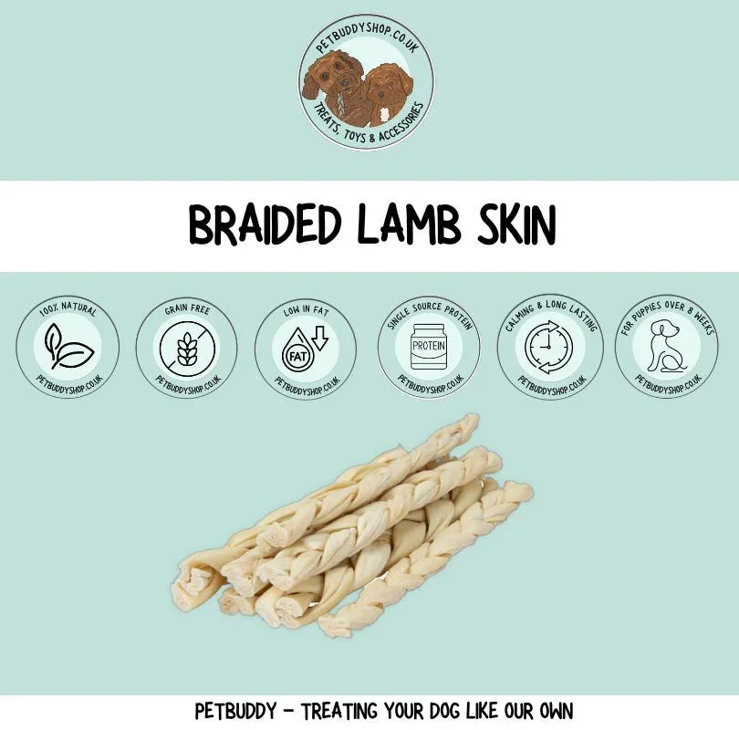 braided lamb skin for dogs