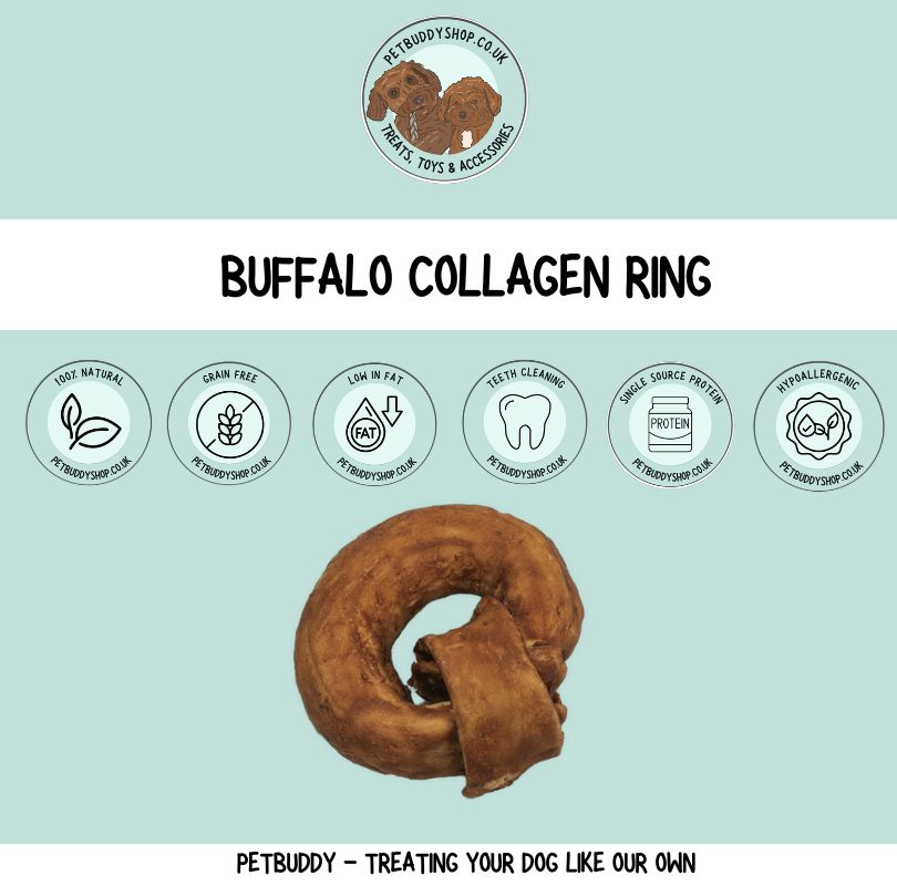 Natural buffalo collagen dog chew – long lasting hypoallergenic dog chew for dental health
