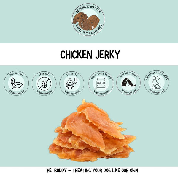 Natural chicken jerky dog treats – grain free single protein chicken dog treats for training