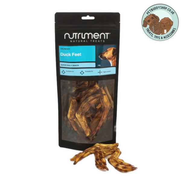 Air dried duck feet natural dog treats, 100% pure with no grains or gluten, available at PetBuddy.