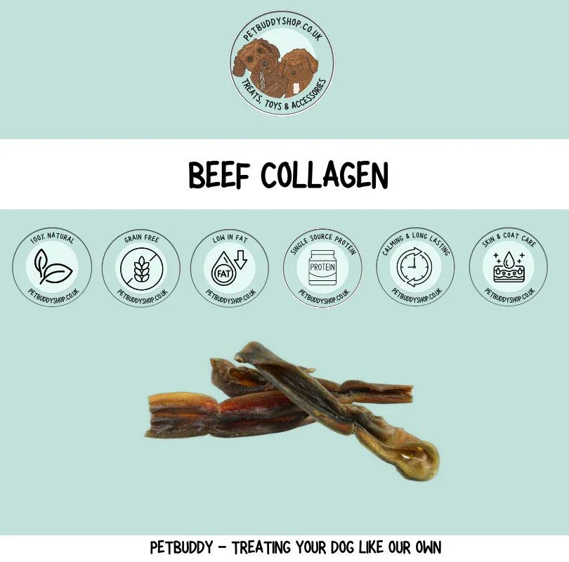 Green & Wilds Brilliant Beef Collagen Chews – 100% natural beef collagen treat for dogs, low-fat, long lasting chew, ideal for sensitive stomachs, available at PetBuddy.