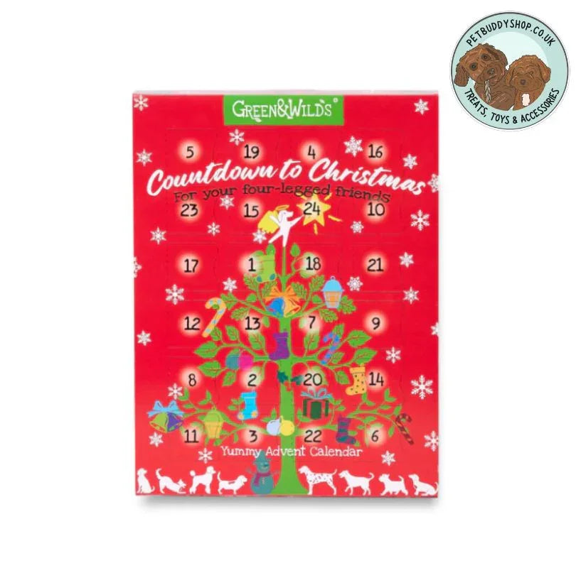 Green & Wilds Dog Advent Calendar full of natural dog treats from PetBuddy. 