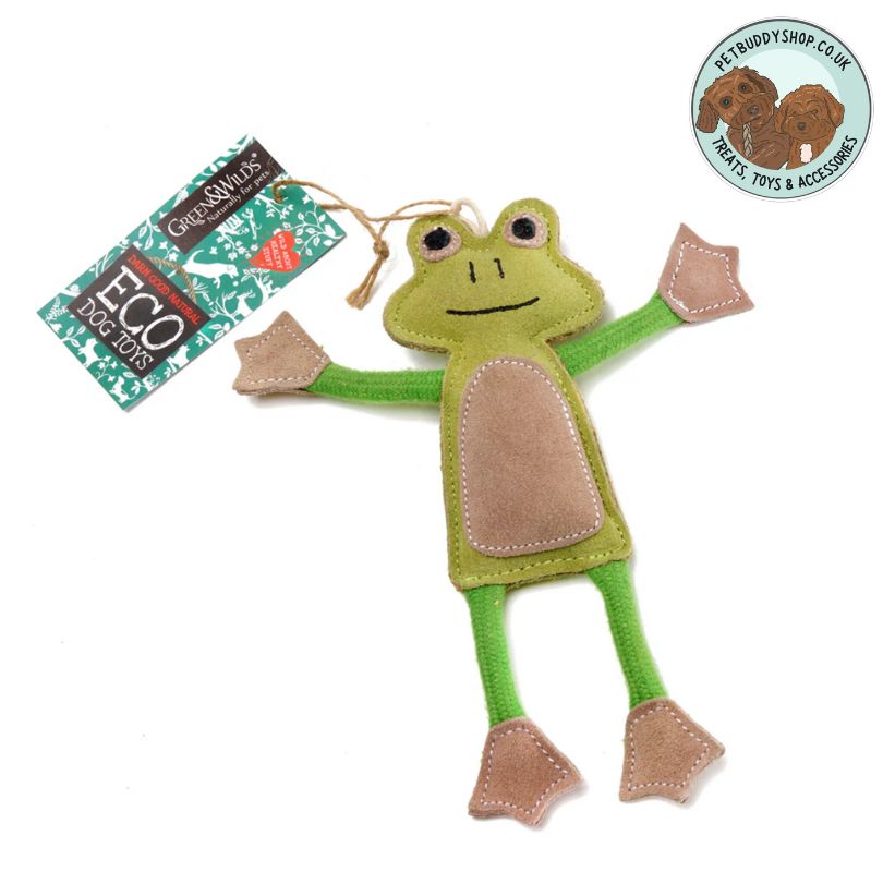 Green & Wilds Francois le Frog Eco Dog Toy.