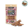 Green & Wilds Pheasant chews, 100% natural and air-dried pheasant jerky. Soft, chewy and a perfect dog treat for all breeds and sizes. Easy to break into smaller pieces for training treats.