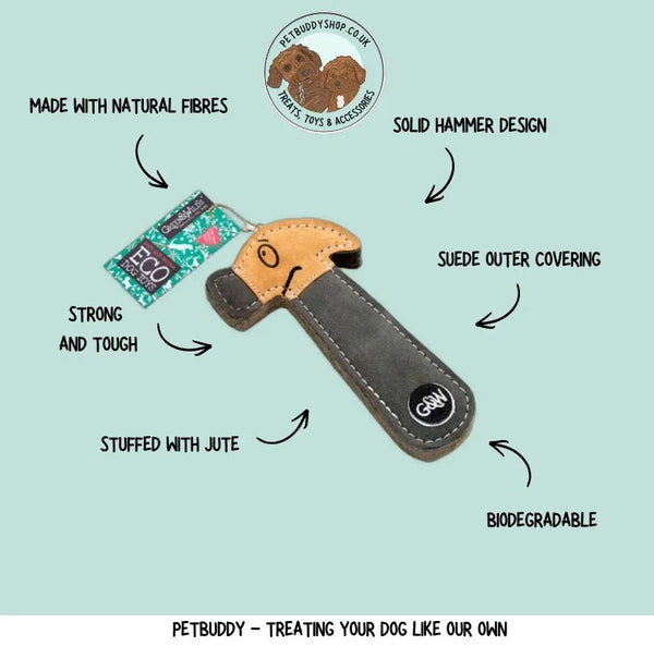 hugo the hammer solid eco dog toy