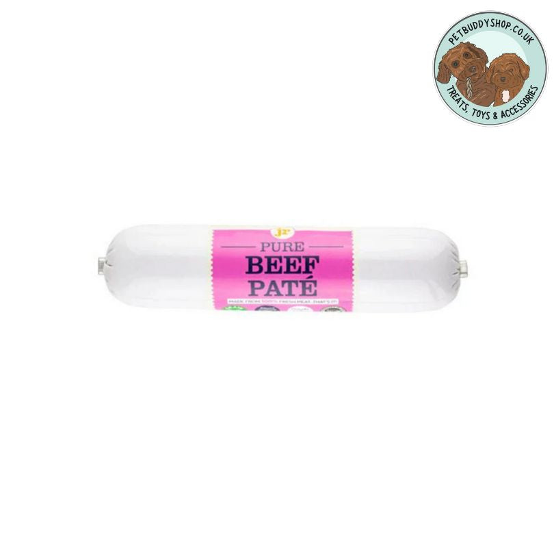 JR Pet Products Beef Pate – 100% beef meat for dogs, low-fat, perfect for using as a topper or training treat, ideal for sensitive stomachs, available at PetBuddy