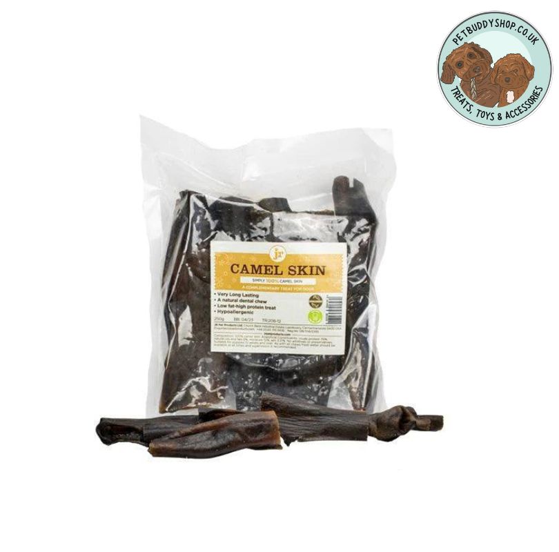 JR Pet Products Camel Skin Dog Treats, a 100% natural and hypoallergenic, long lasting dog chew perfect fir dogs with sensitive tummies.