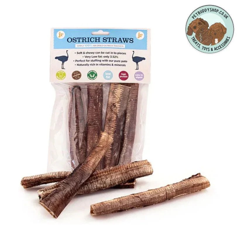 JR Pet Products Ostrich Straws Dog Treats | Trachea - PetBuddy