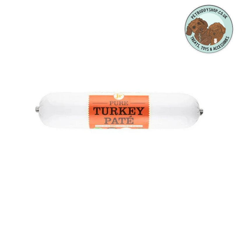 JR Pet Products Turkey Pate – 100% turkey meat for dogs, low-fat, perfect for using as a topper or training treat, ideal for sensitive stomachs, available at PetBuddy