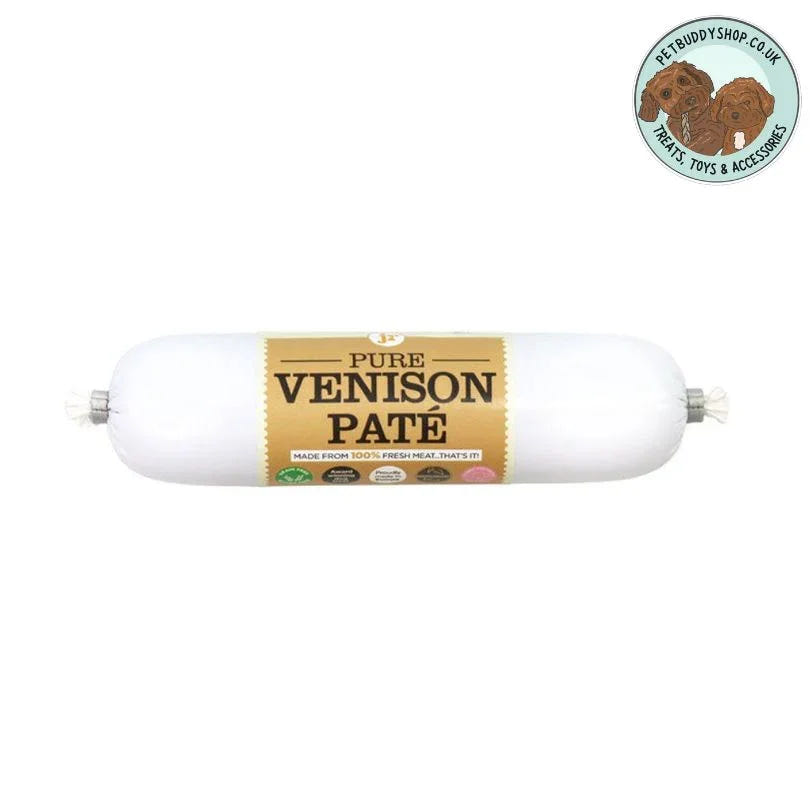JR Pet Products Venison Pate– 100% venison meat for dogs, low-fat, perfect for using as a topper or training treat, ideal for sensitive stomachs, available at PetBuddy