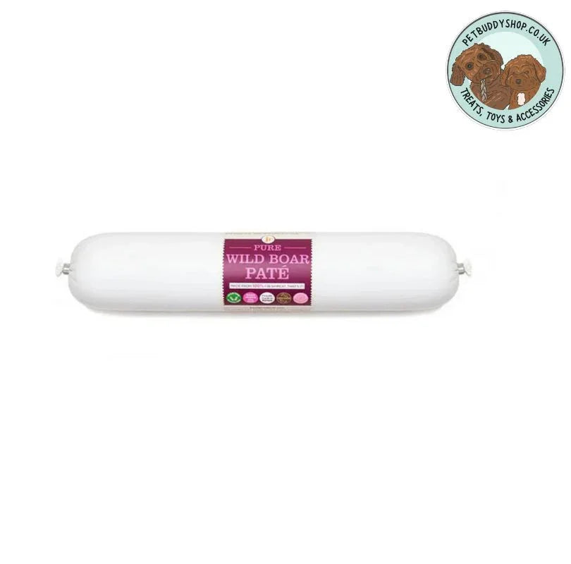 JR Pet Products Wild Boar Pate – 100% wild boar meat for dogs, low-fat, perfect for using as a topper or training treat, ideal for sensitive stomachs, available at PetBuddy