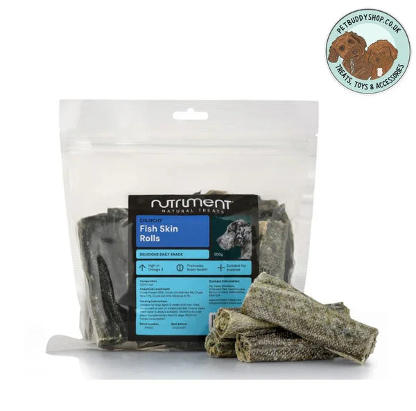 Natural Fish Skin Rolls dog treats from PetBuddy.