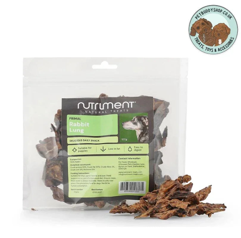Natural and air-dried Rabbit Lung - a perfect dog training treat from PetBuddy.