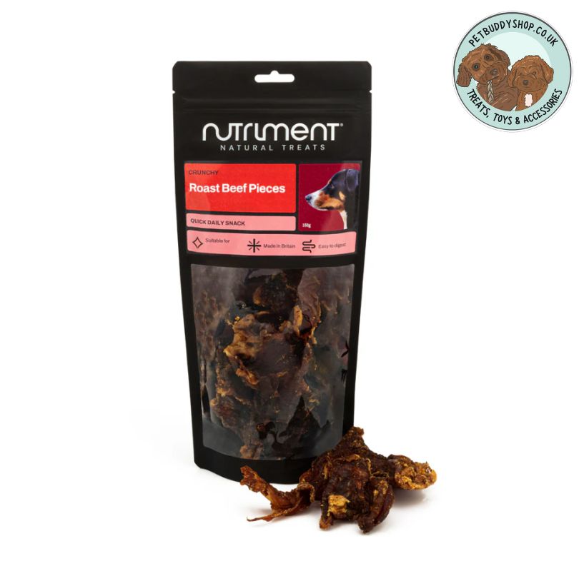 Nutriment Roast Beef Pieces natural dog treats, a great natural dental chew for all dogs.