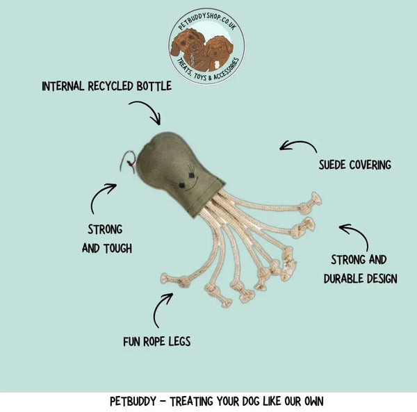 olive octopus strong dog toy