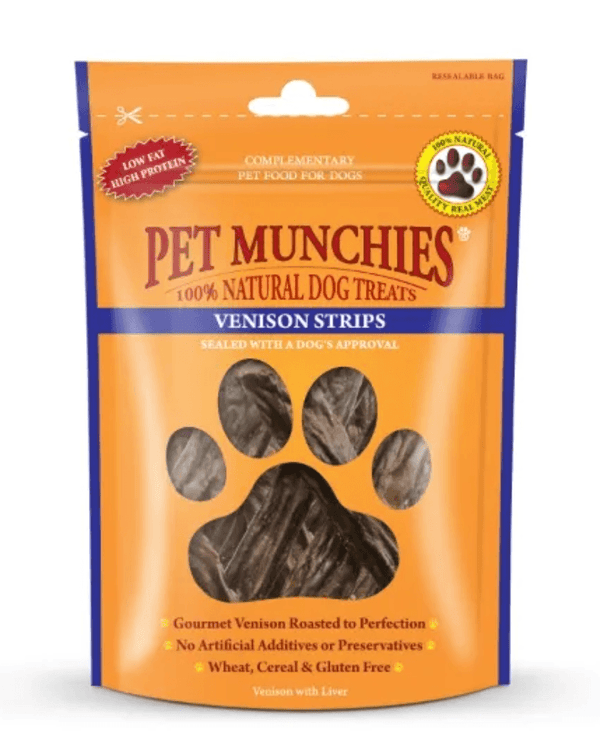Pet Munchies Venison Strips Dog Treats - PetBuddy