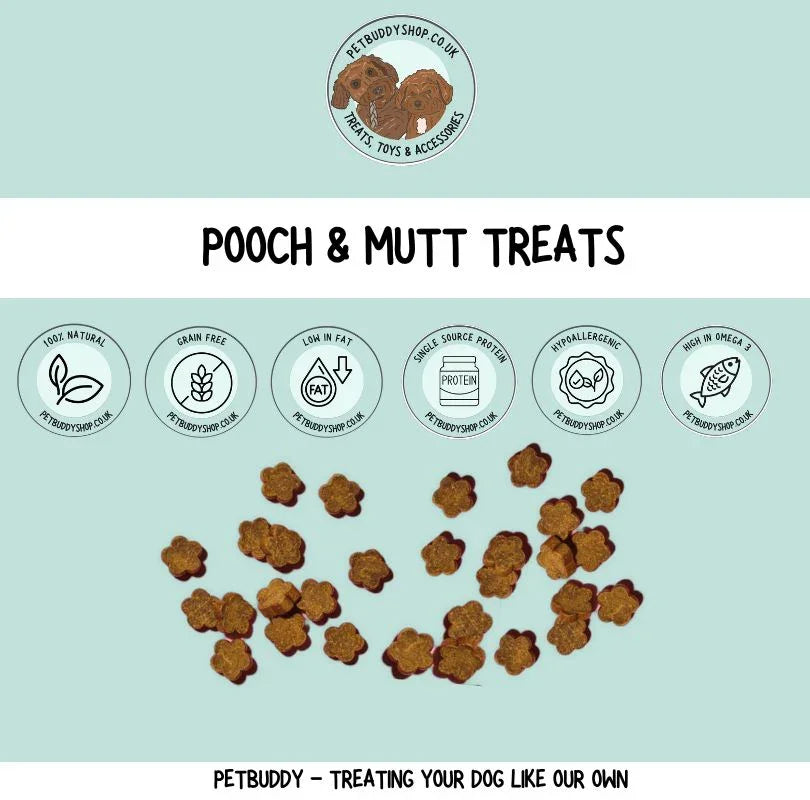 Pooch & Mutt dog treats containing probiotics, perfect little soft training treats