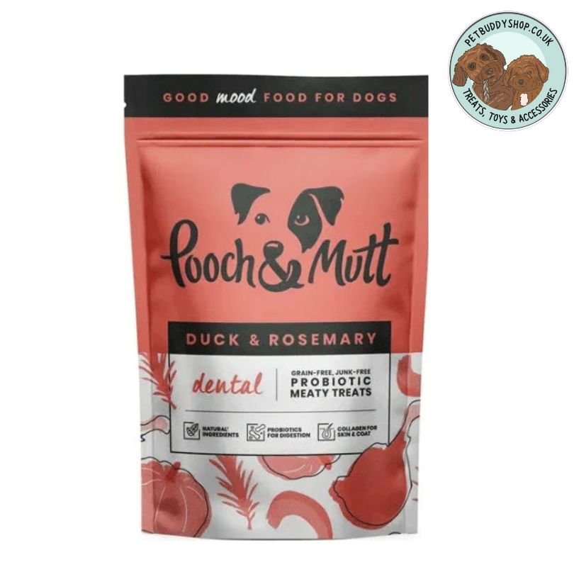 Pooch & Mutt Duck & Rosemary dog treats containing probiotics, perfect little soft training treats.