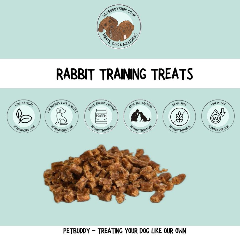 Natural rabbit dog training treats – grain free high protein training treats for puppies and adult dogs