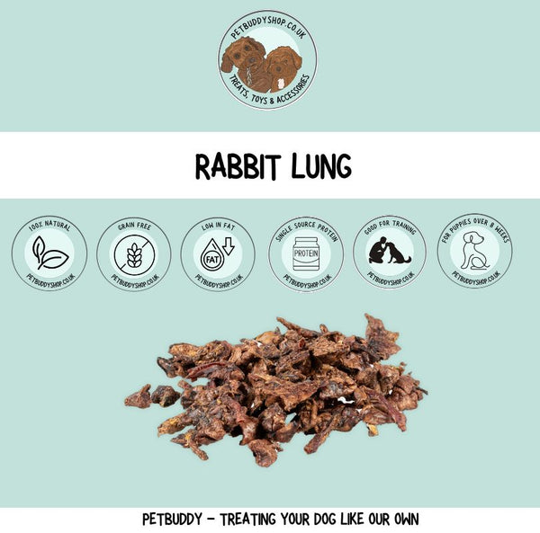 Natural rabbit lung dog treats – grain free single protein rabbit dog treats for training