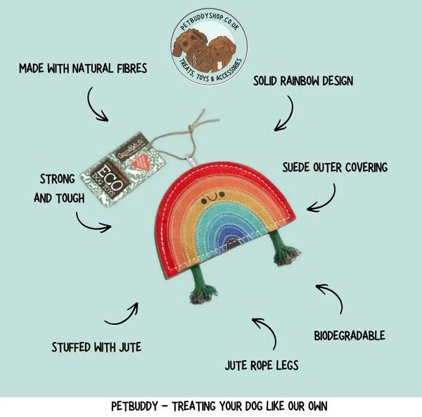 rainbow warrior eco dog toy for tough chewers