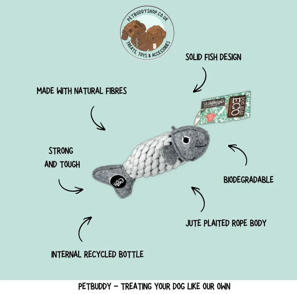 roger ropefish tough dog toy for strong chewers