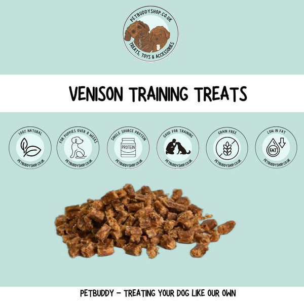 Natural venison dog training treats – grain free high protein training treats for puppies and adult dogs